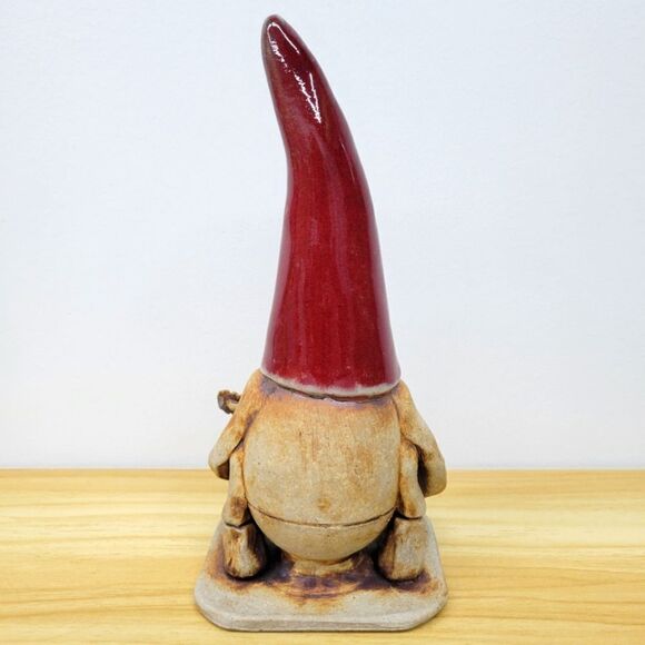 Vintage Gnome Playing a Guitar Pottery  Sculpture Figurine - Signed by Artist - Picture 7 of 15